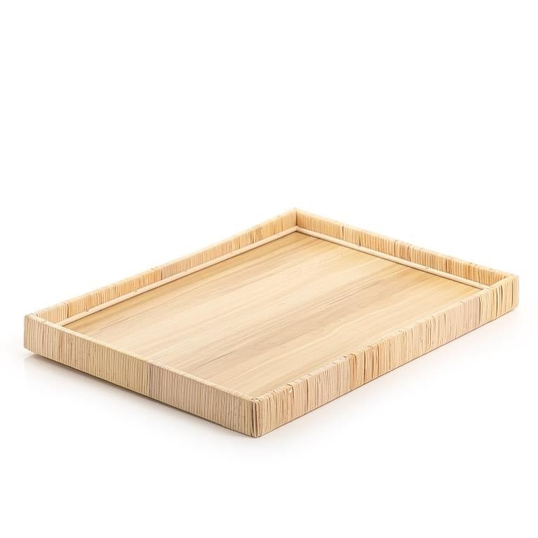 Rattan Tray with Linen Cover
