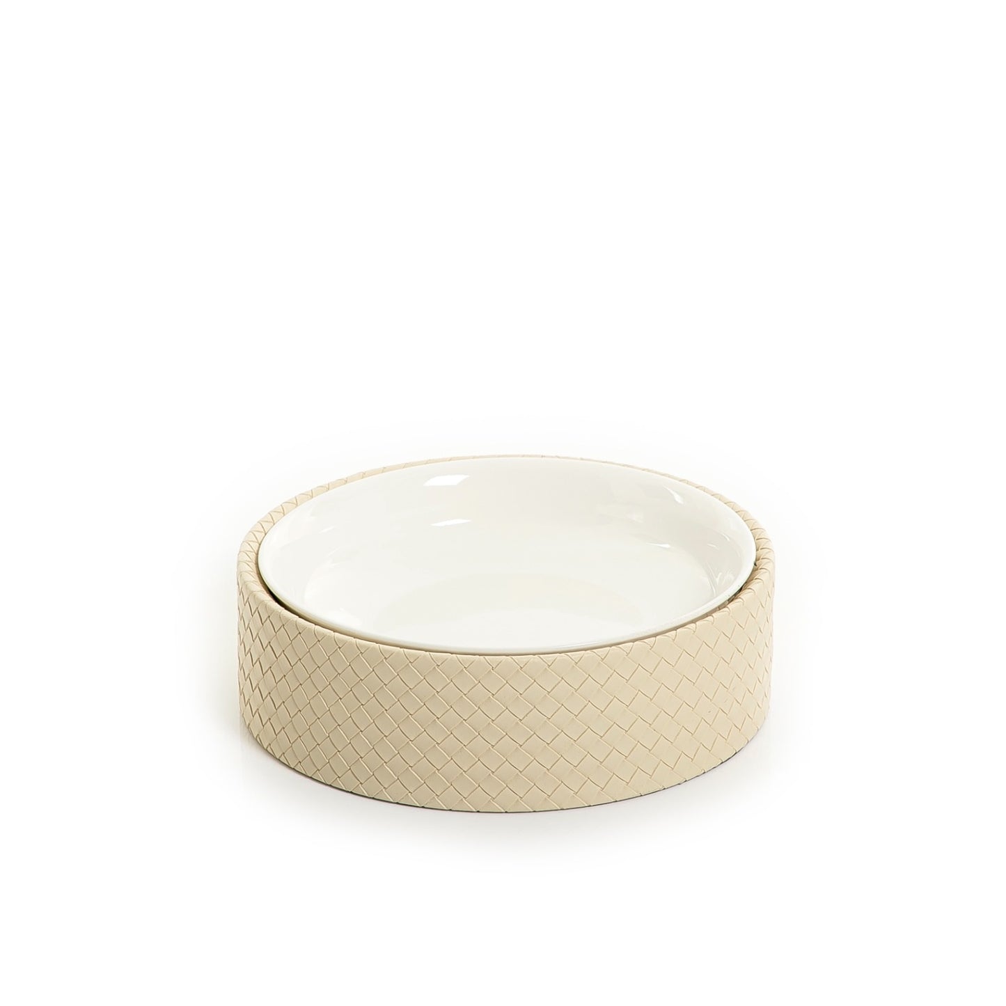 Ceramic Bowl with Leather Base - 26cm