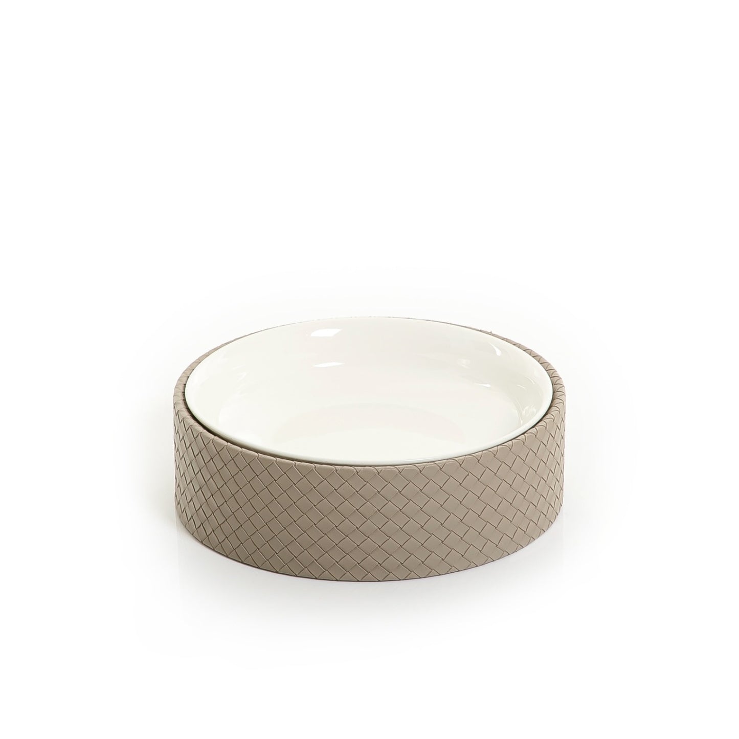 Ceramic Bowl with Leather Base - 26cm