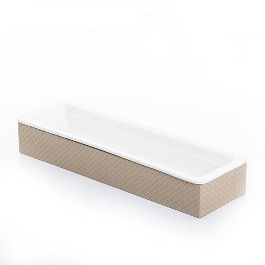 Ceramic Tray with Leather Base - 53cm