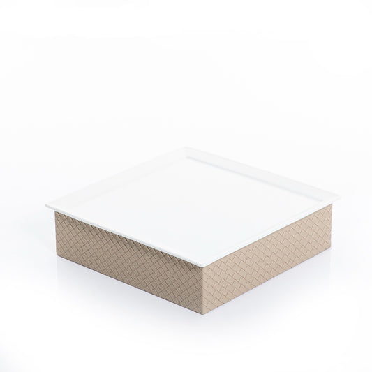 Ceramic Tray with Leather Base - 30.5cm