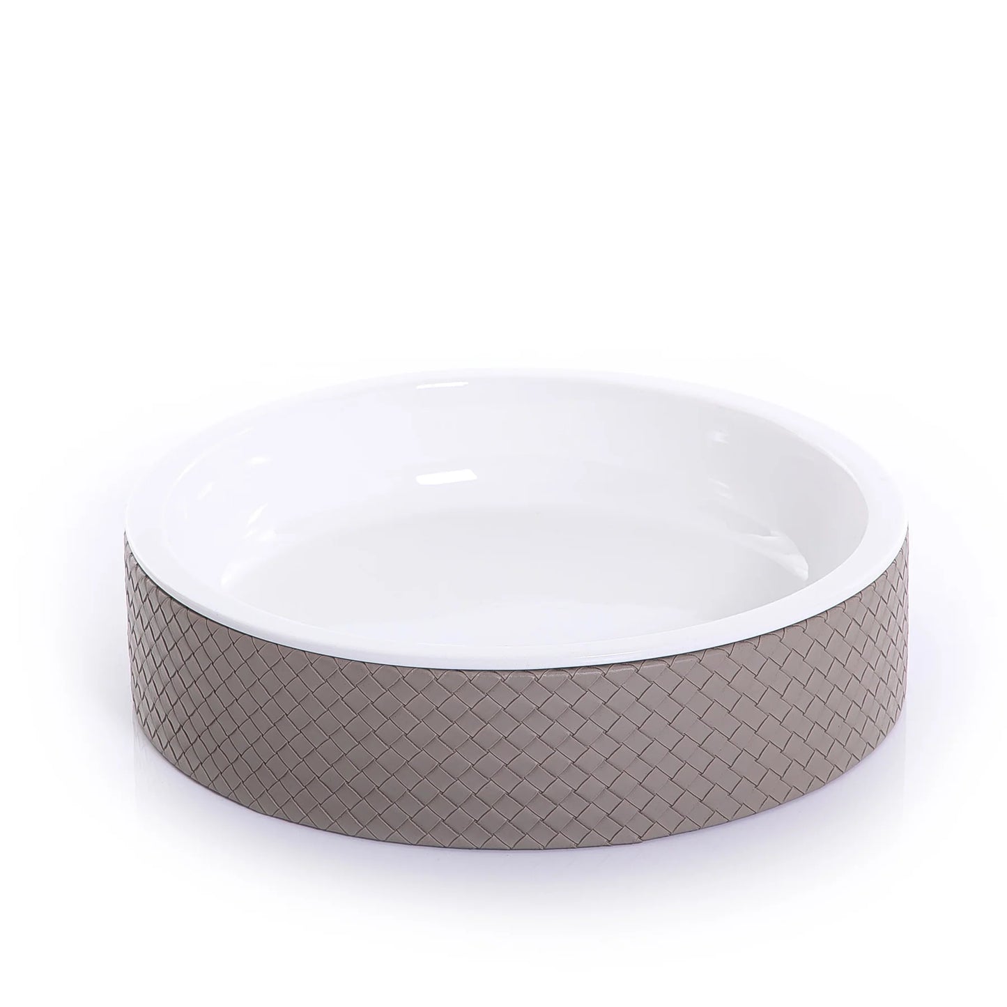 Ceramic Bowl with Leather Base - 34cm