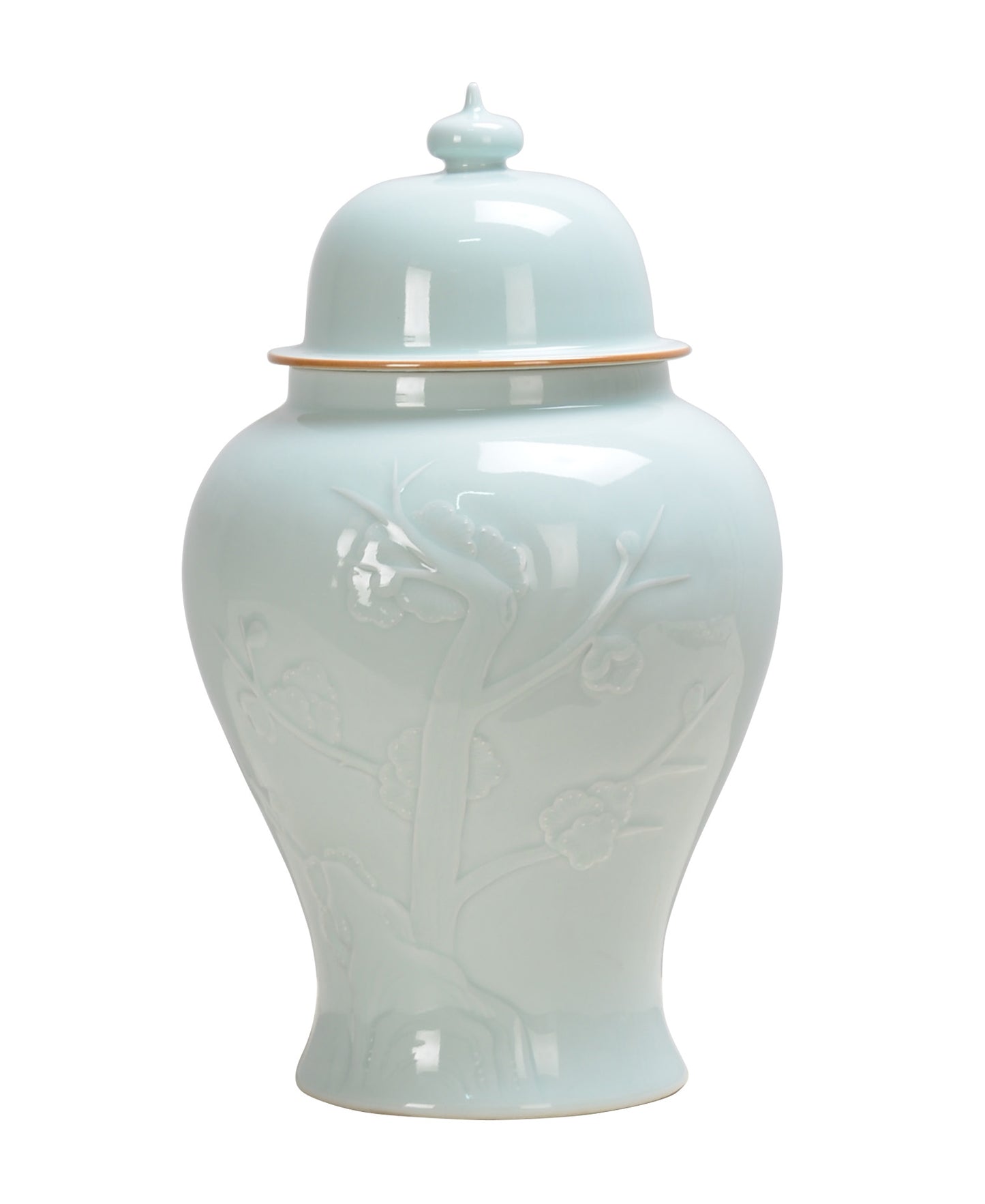 Bird and Flower Blue Ceramic Ginger Jar - 38cm