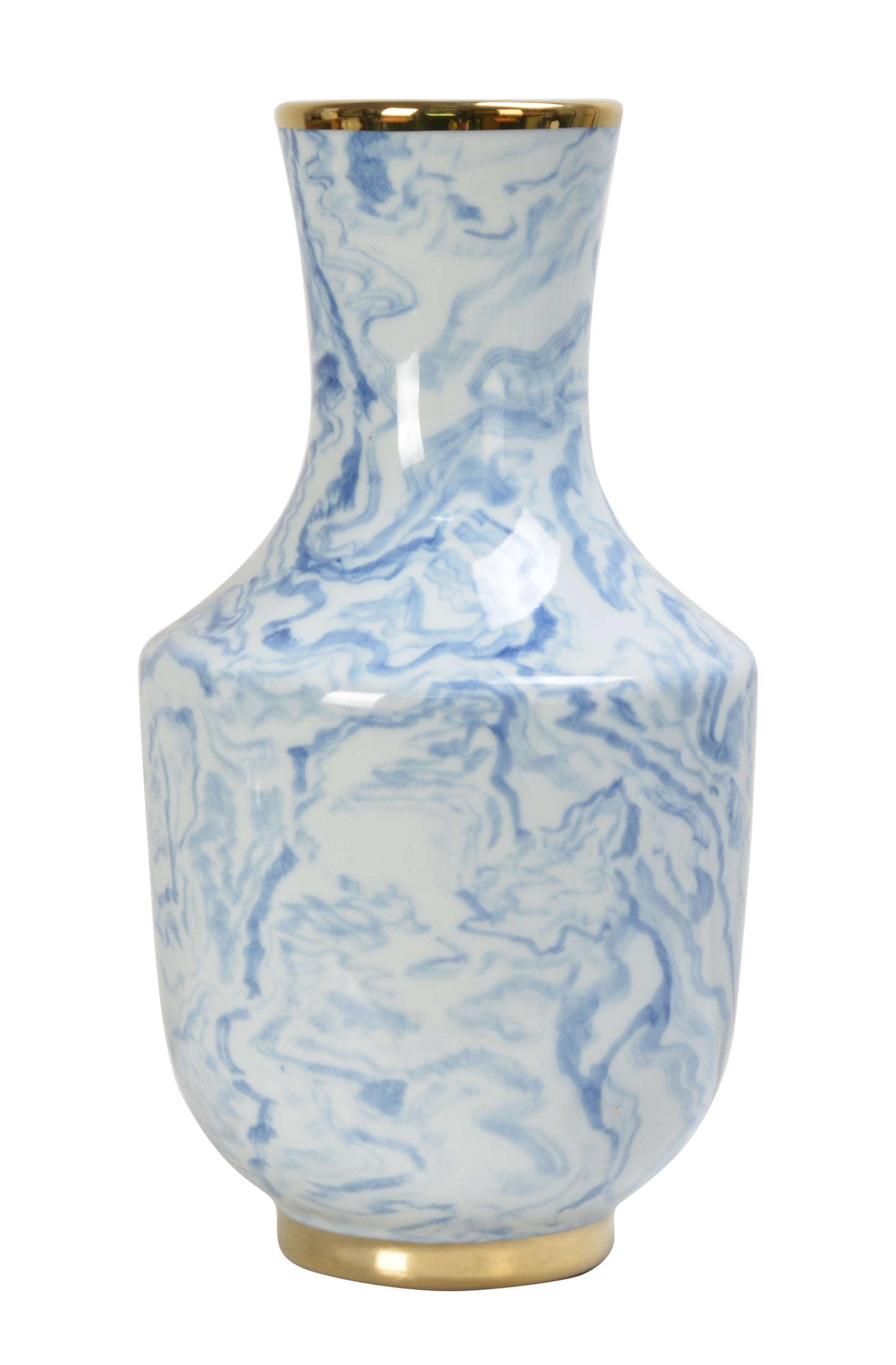 Ocean Gold Trim Beaker Vase - 37cm