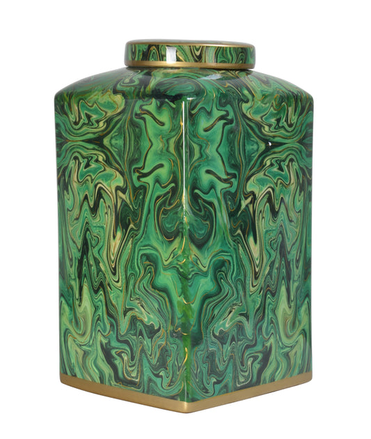 Malachite Design Ceramic Ginger Jar - 42cm