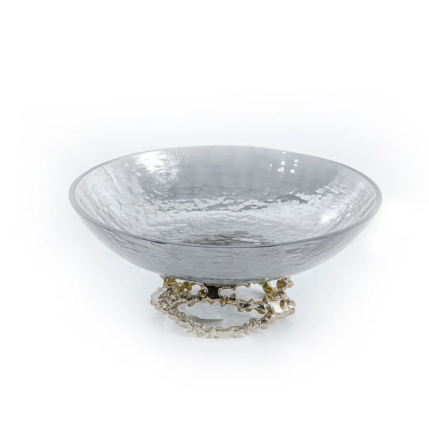 Glass Bowl with Metal Base