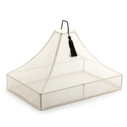 Rattan Tray with Linen Cover
