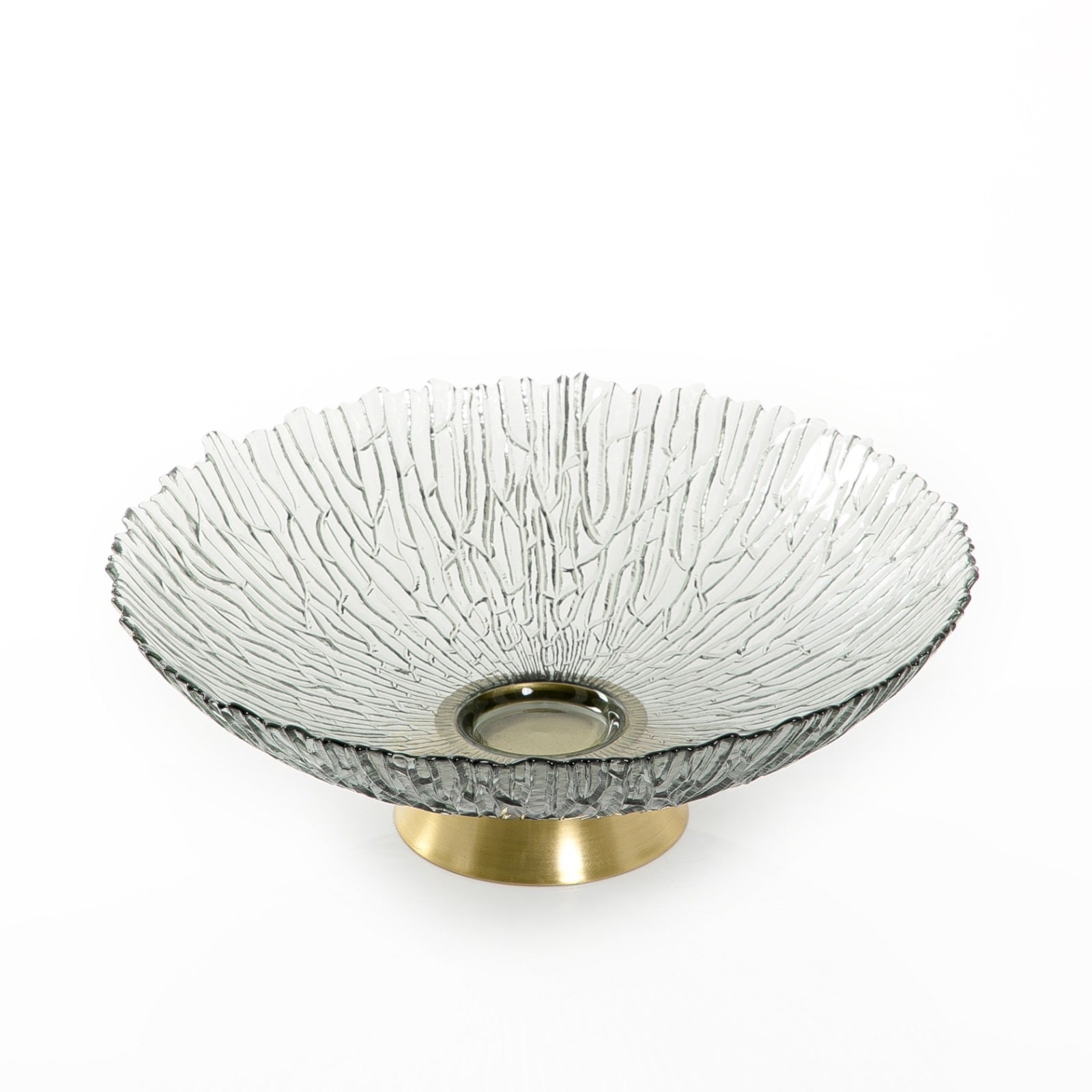 Glass Bowl with Metal Base