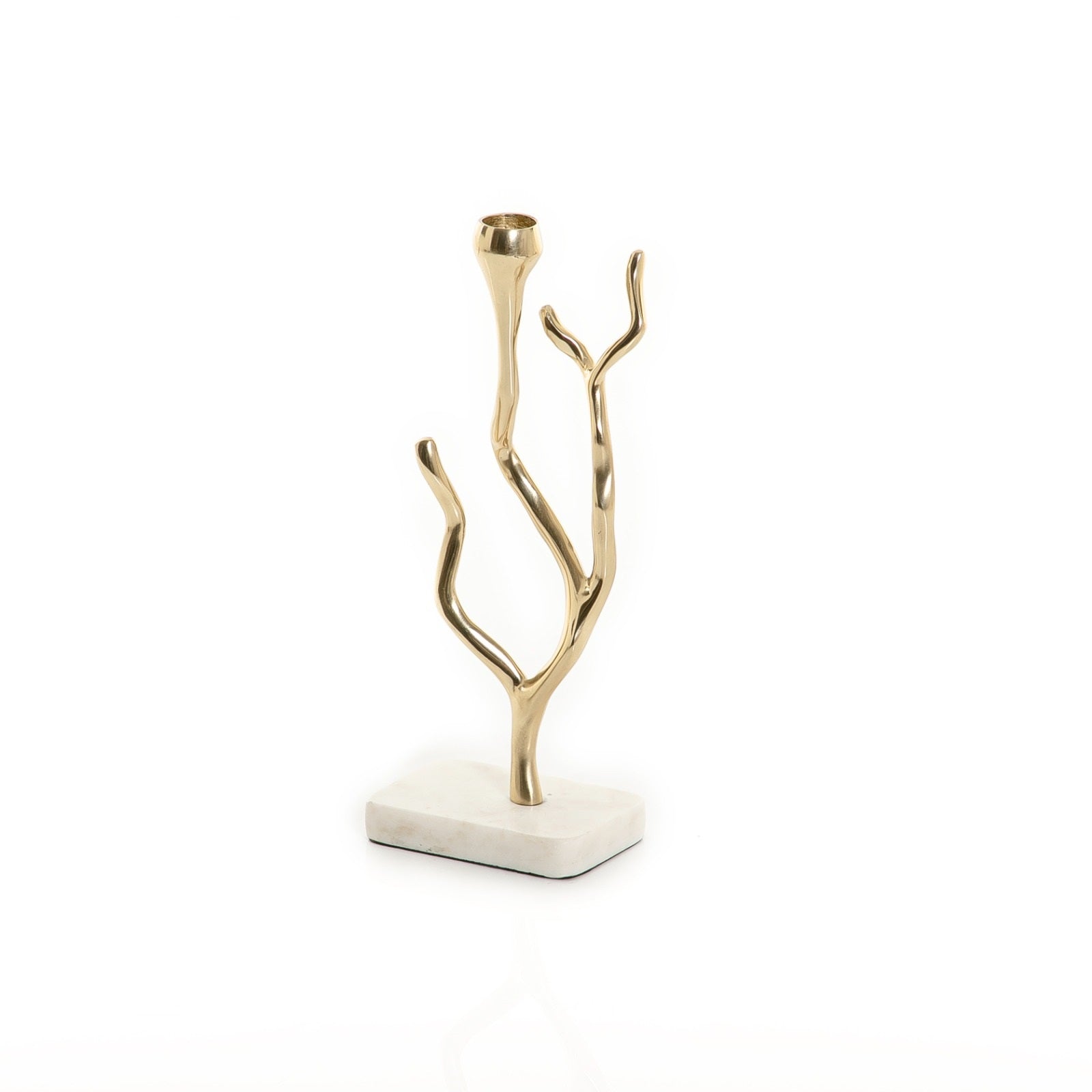 Metal Candle Holder with Marble Base