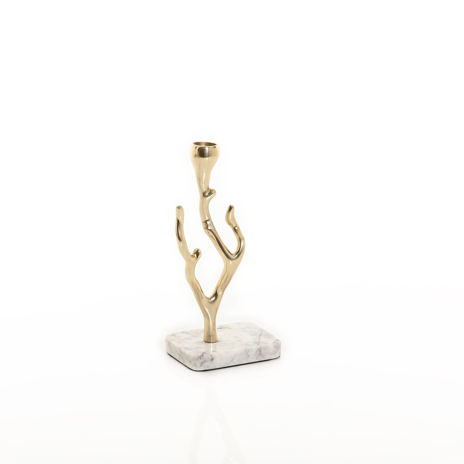Metal Candle Holder with Marble Base