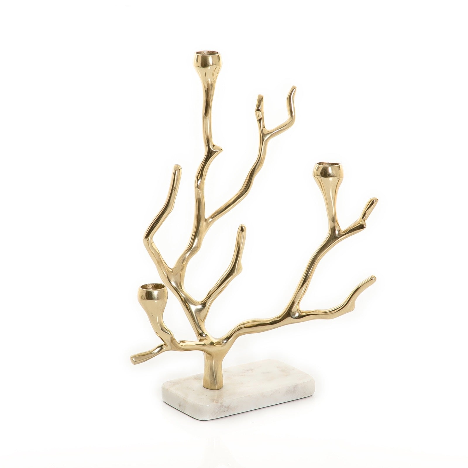 Metal Candle Holder with Marble Base