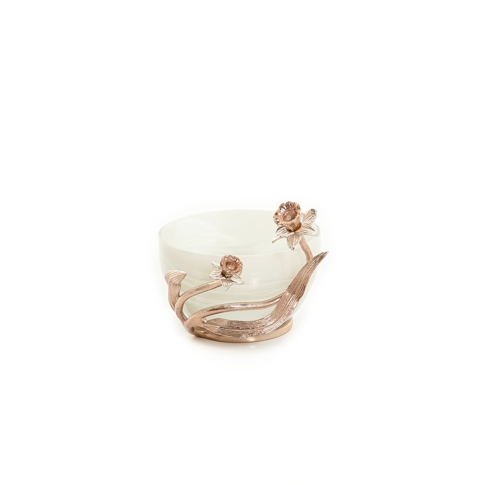 Glass Bowl with Metal Base