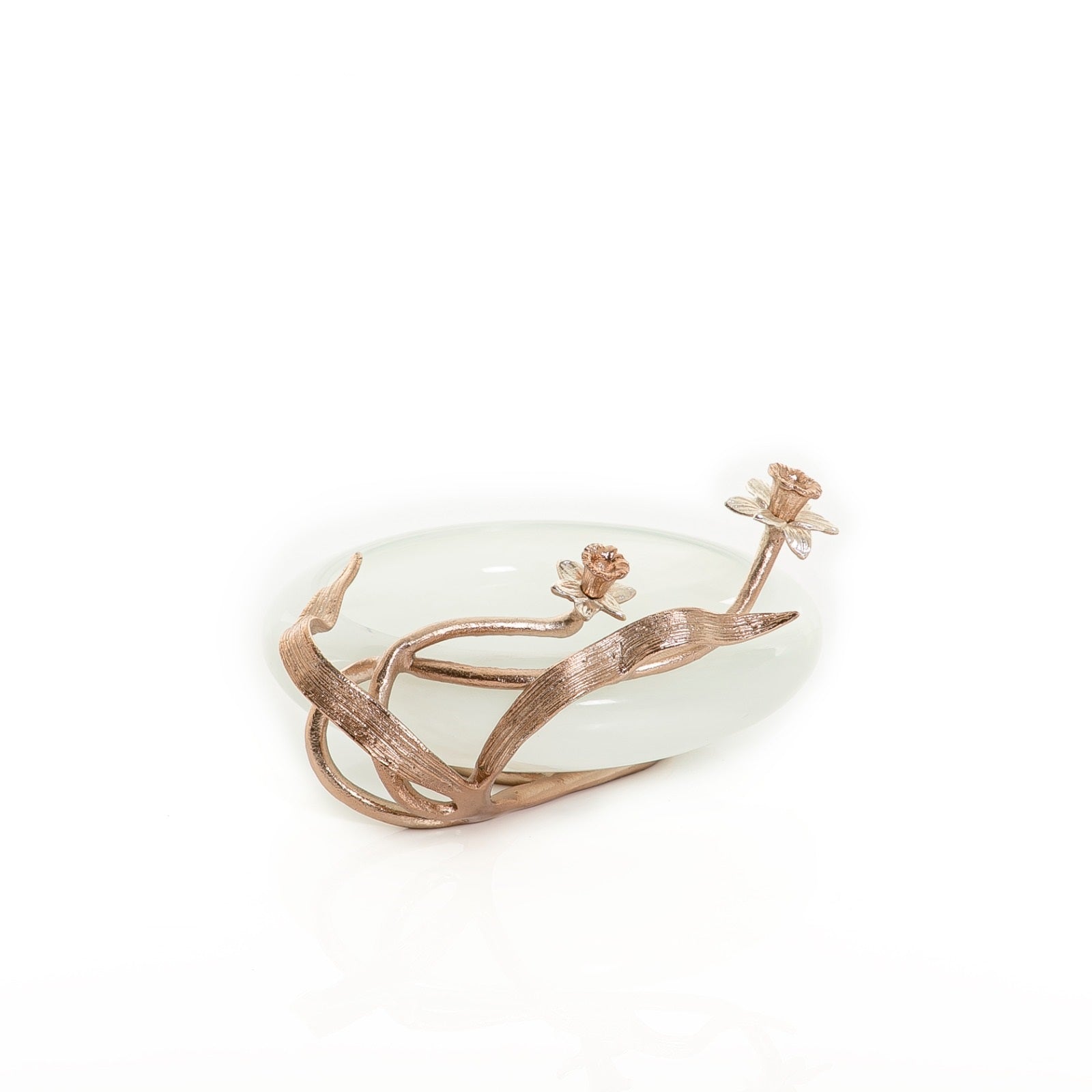 Glass Bowl with Metal Base