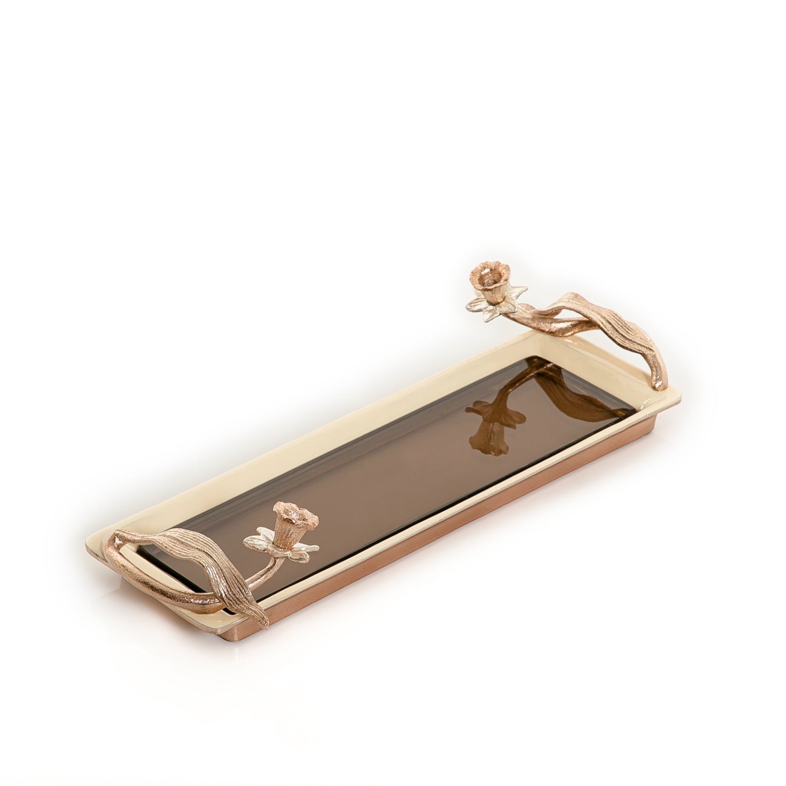 Metal Tray with Glass Base