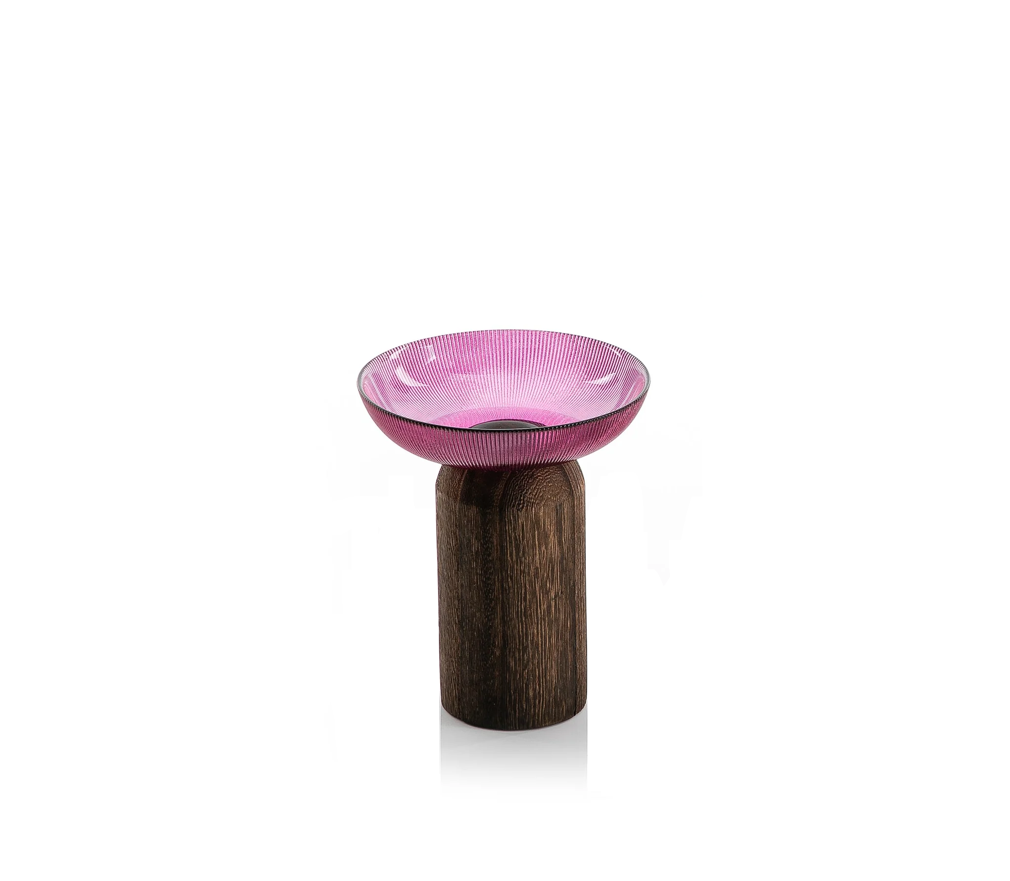 Glass Bowl with Wooden Base