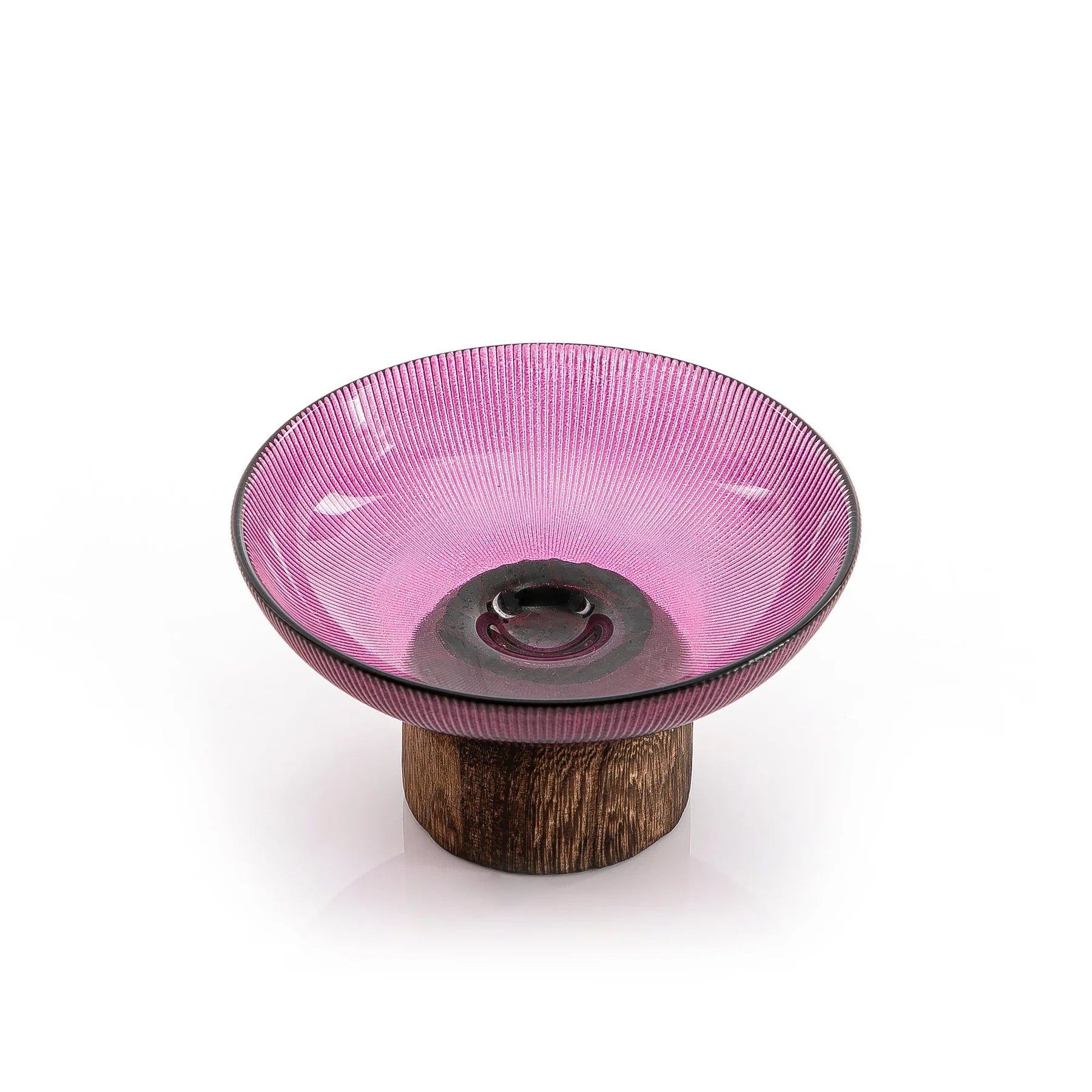 Glass Bowl with Wooden Base