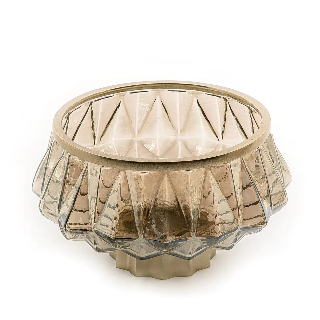 Glass Bowl with Metal Base