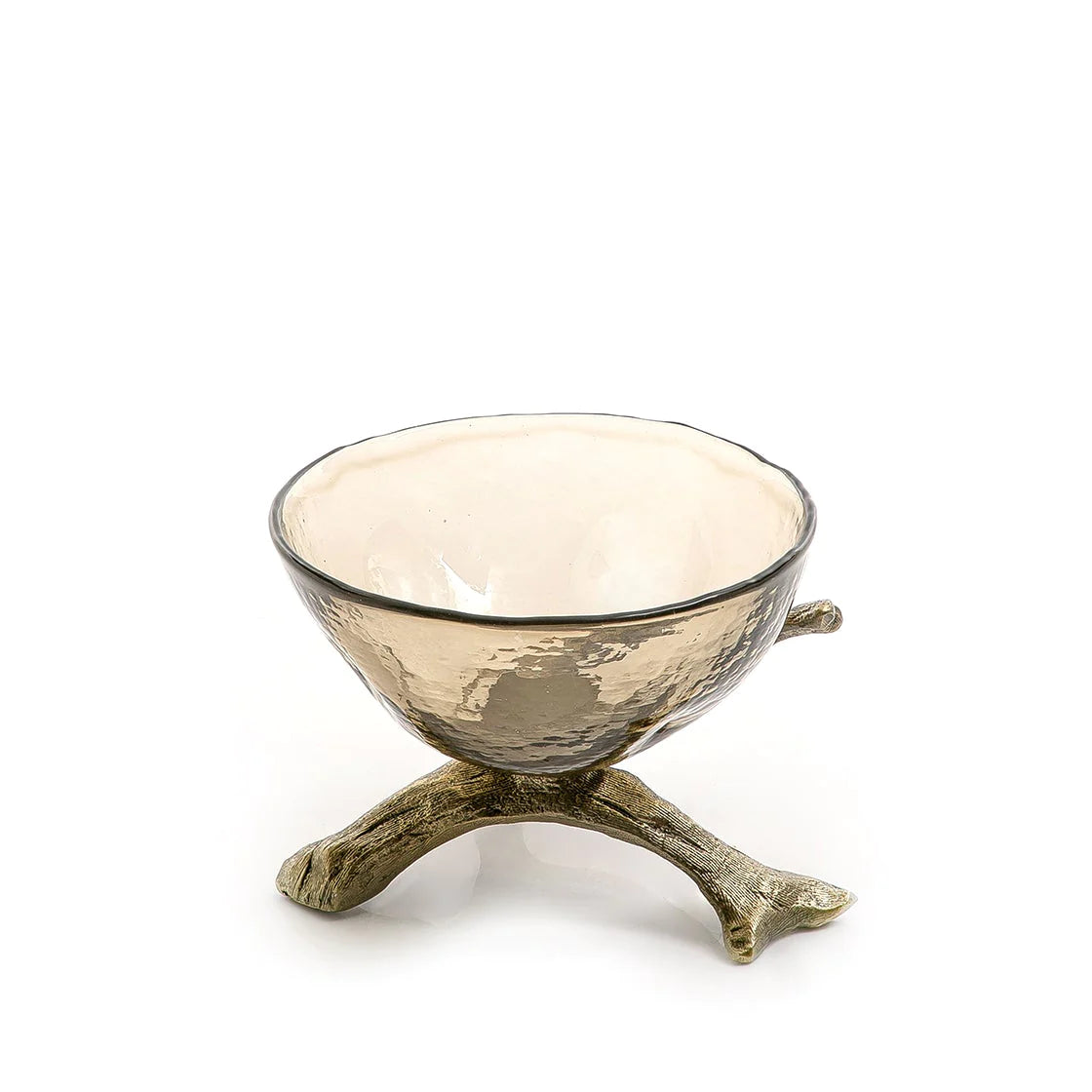 Glass Bowl with Metal Glass