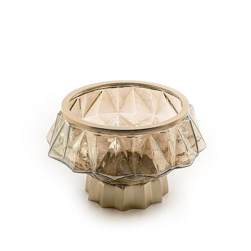 Glass Bowl with Metal Base