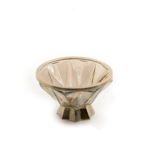 Glass Bowl with Metal Base