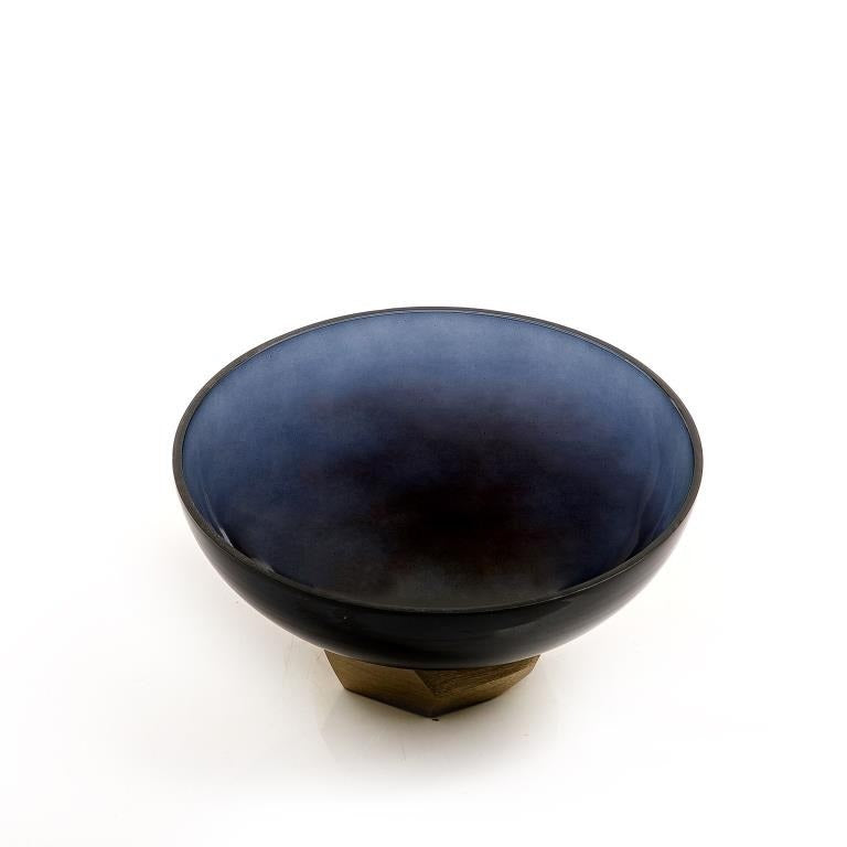 Glass Bowl with Metal Bowl