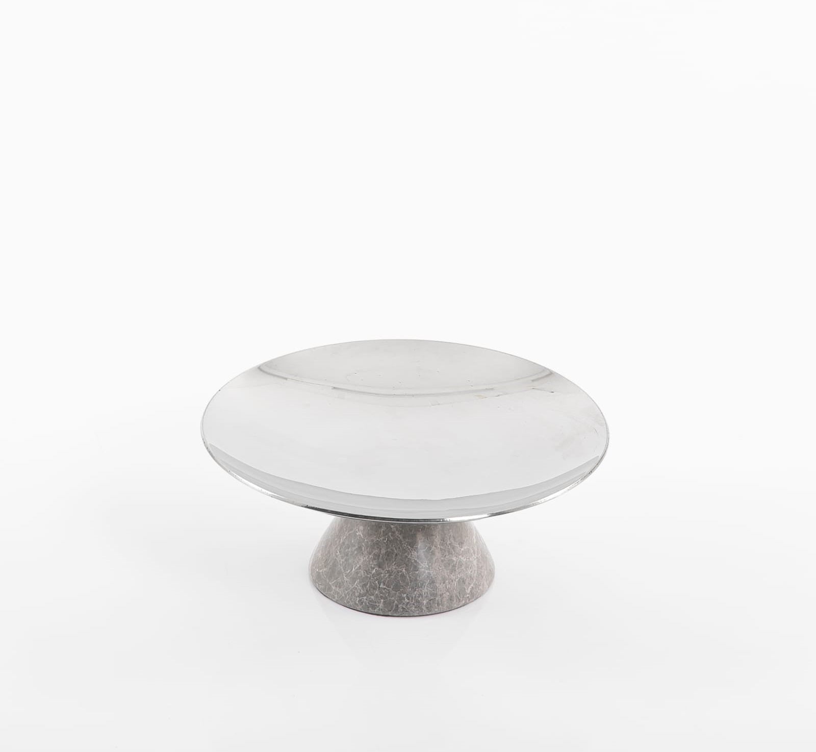 Silver Metal Stand with Marble Base