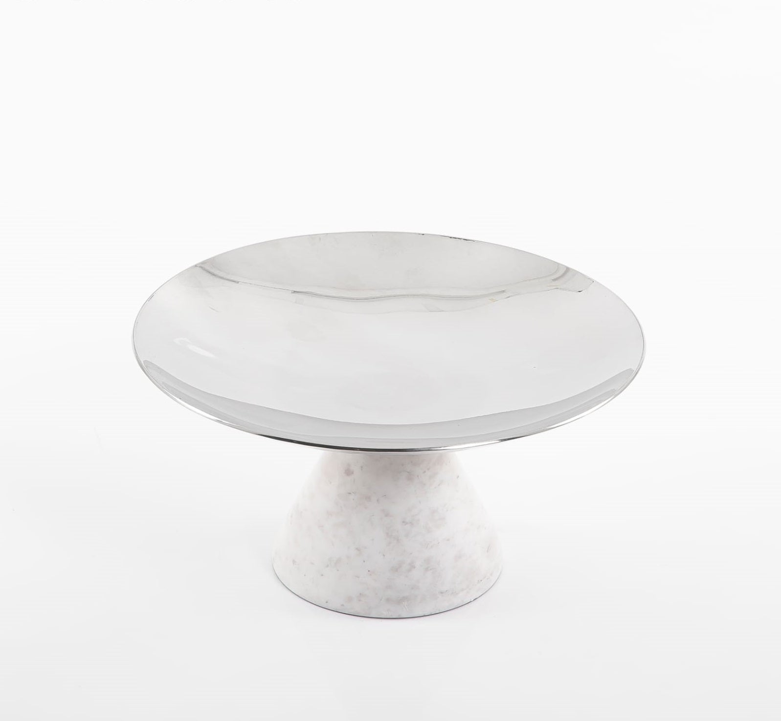 Silver Metal Stand with Marble Base