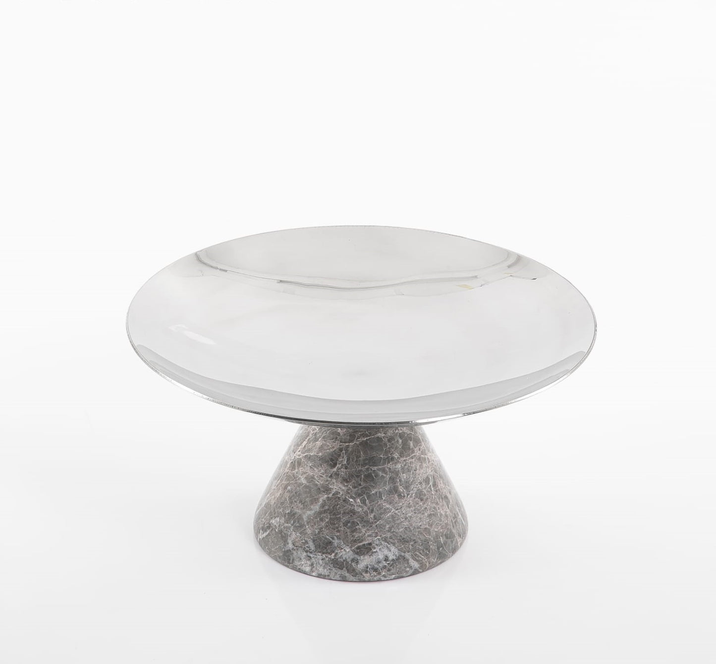 Silver Metal Stand with Marble Base