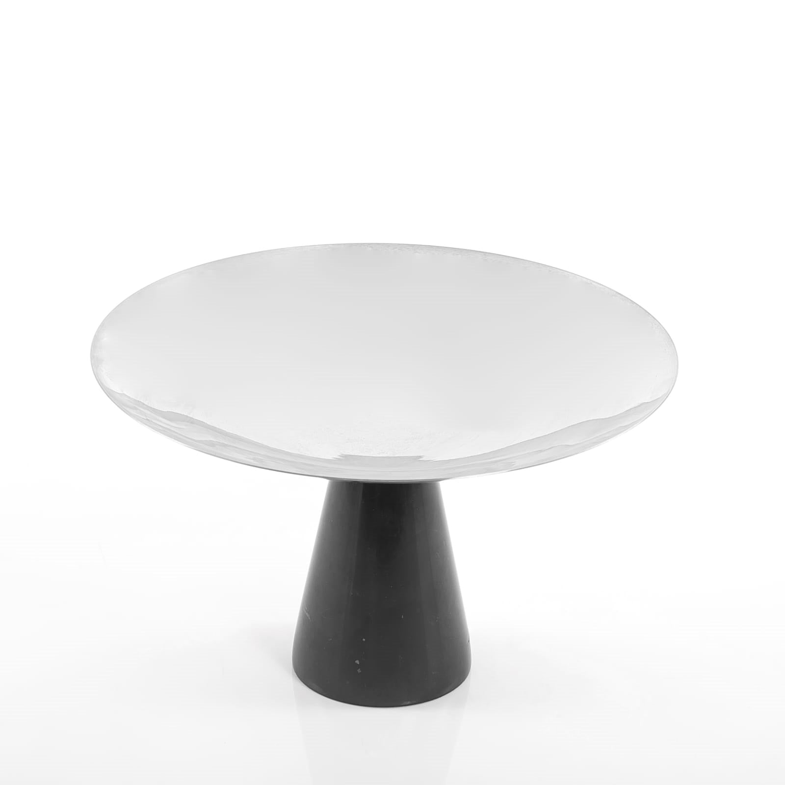 Silver Metal Stand with Marble Base