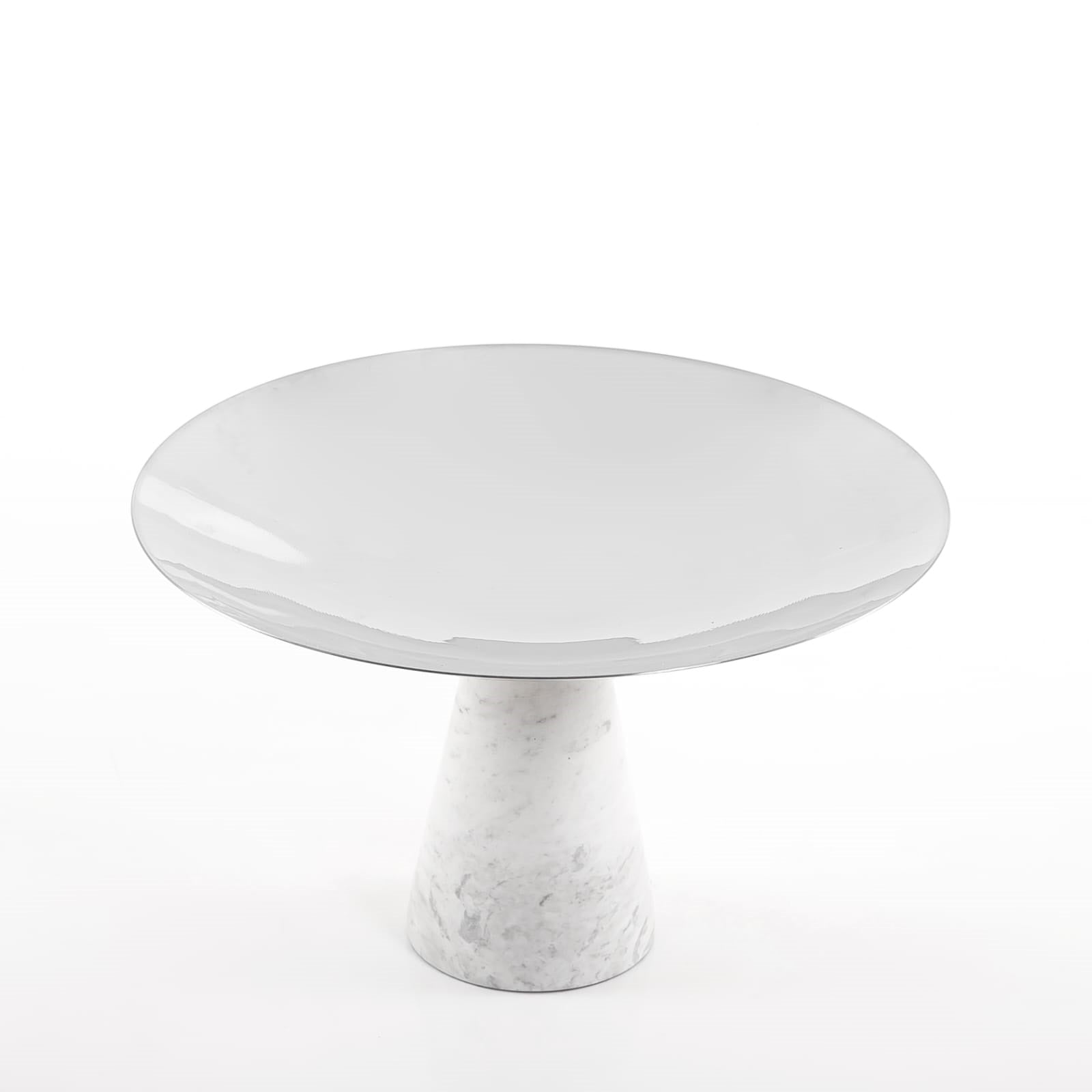 Silver Metal Stand with Marble Base