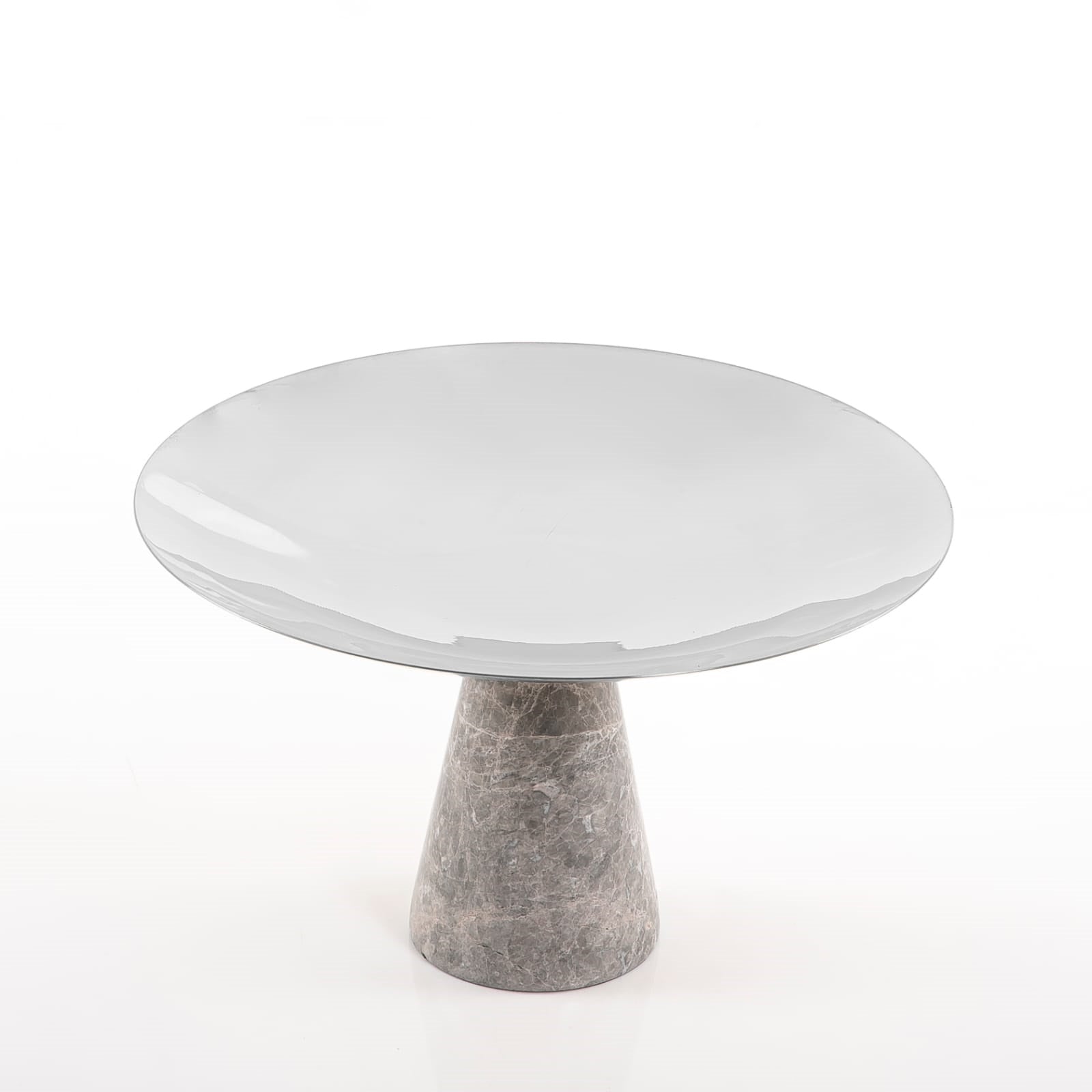 Silver Metal Stand with Marble Base