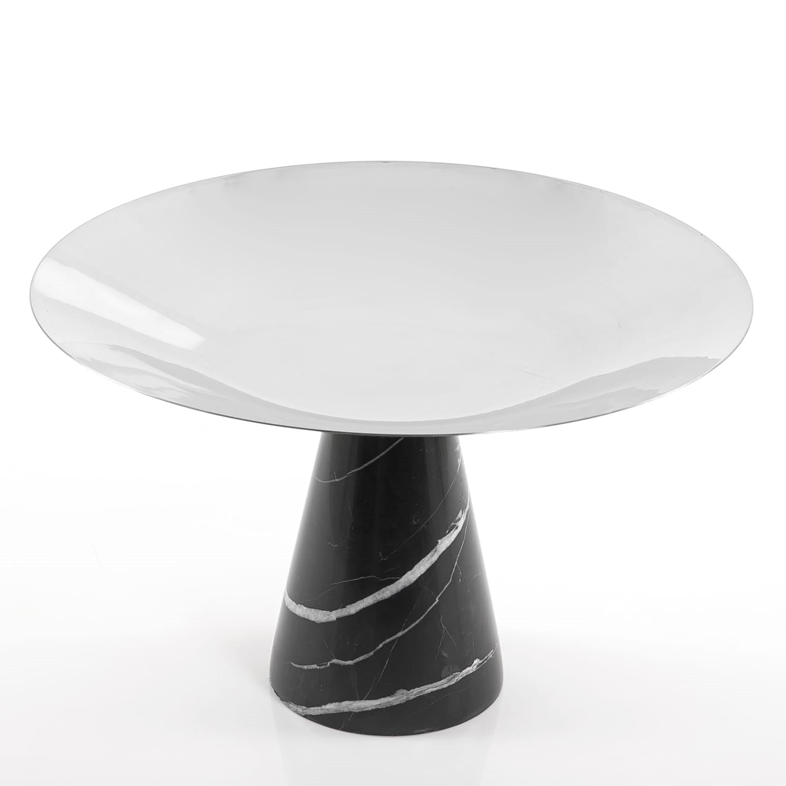 Silver Metal Stand with Marble Base