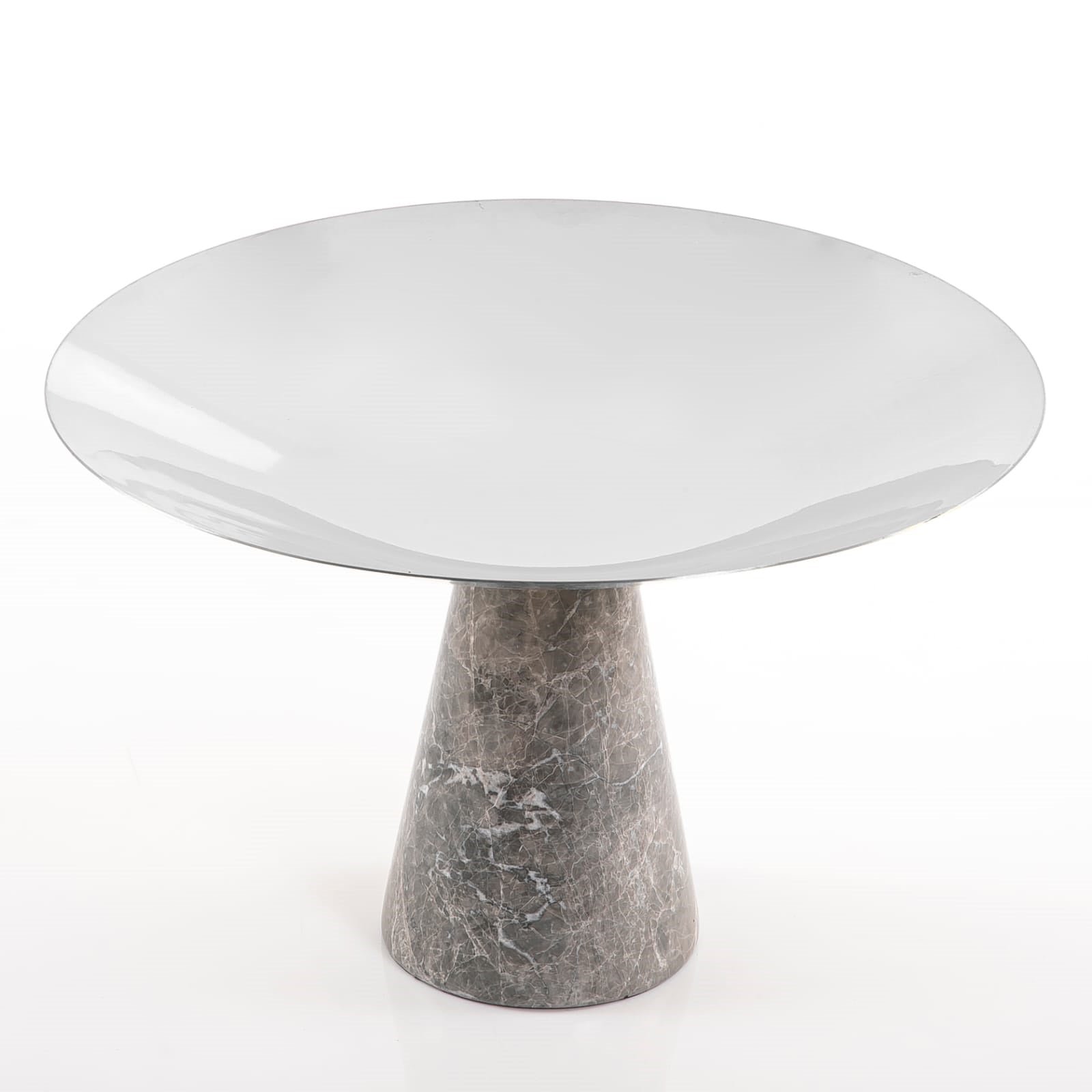 Silver Metal Stand with Marble Base