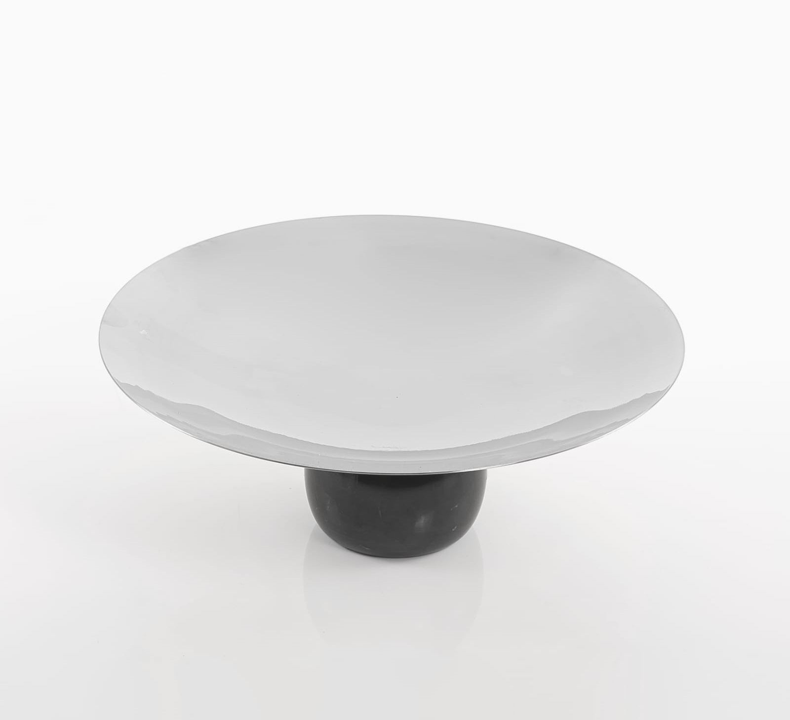 Silver Metal Stand with Marble Base