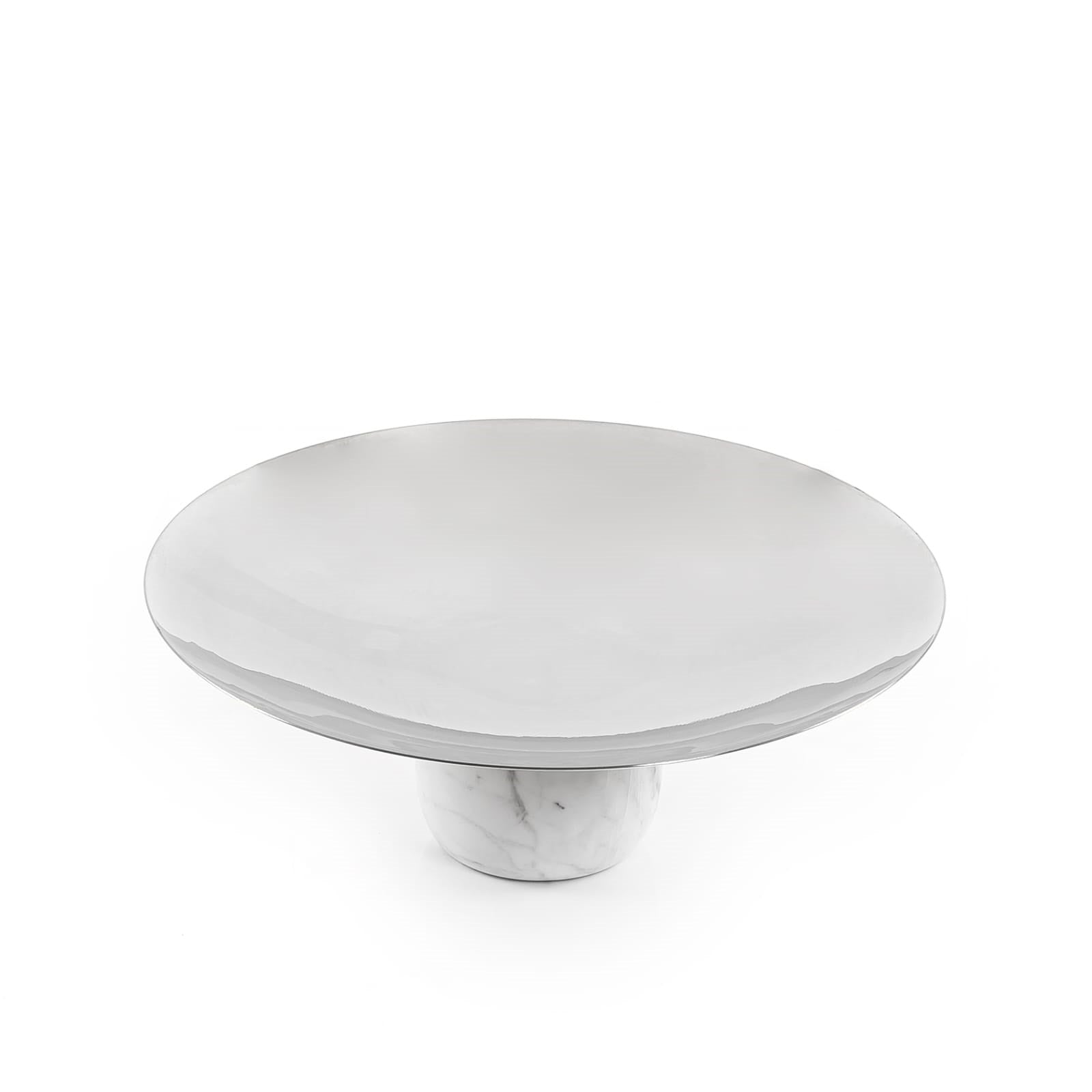 Silver Metal Stand with Marble Base
