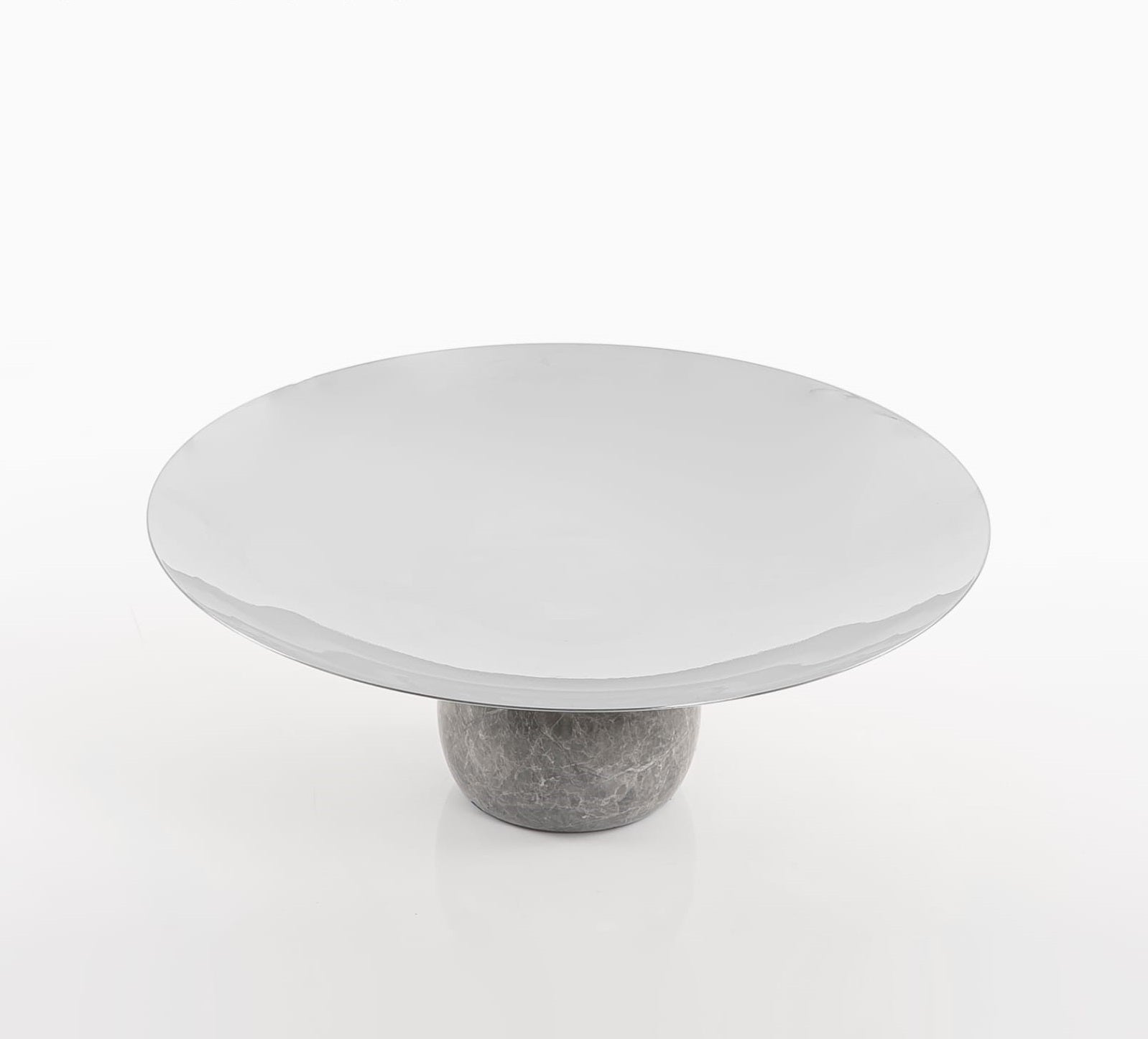 Silver Metal Stand with Marble Base