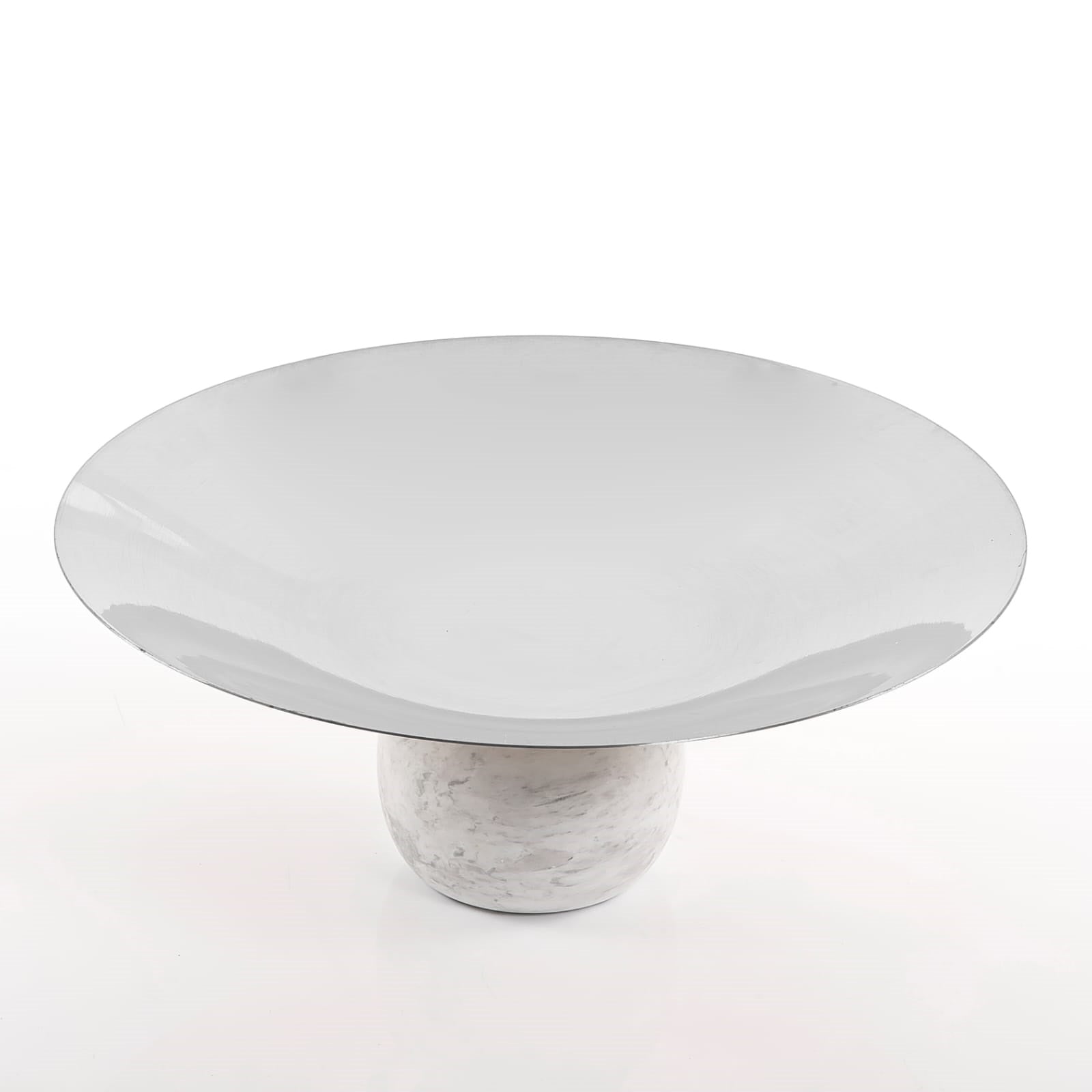 Silver Metal Stand with Marble Base