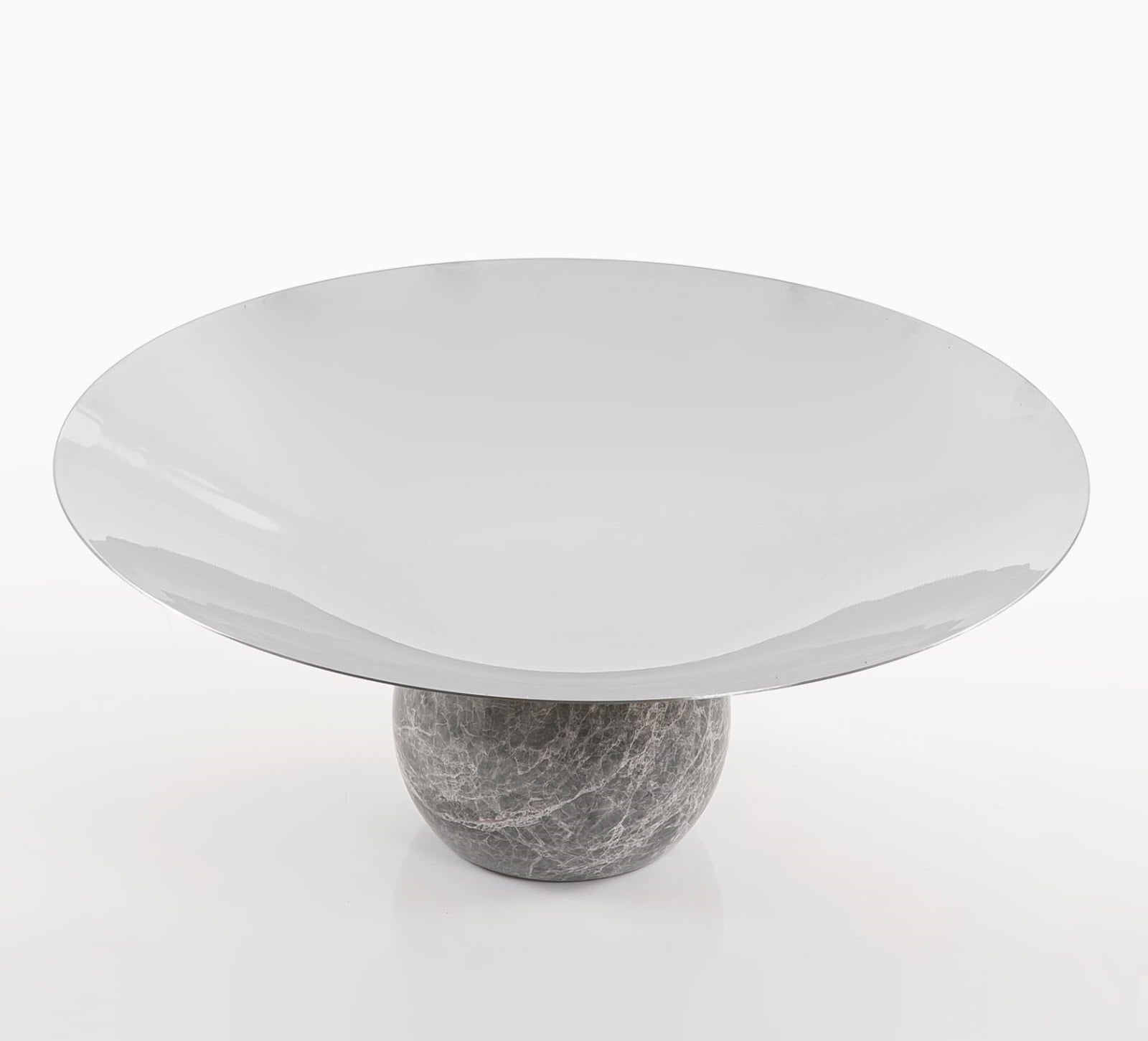 Silver Metal Stand with Marble Base