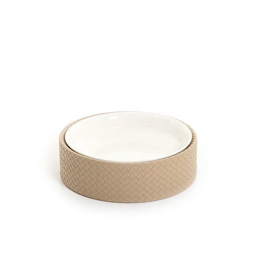 Ceramic Bowl with Leather Base - 26cm