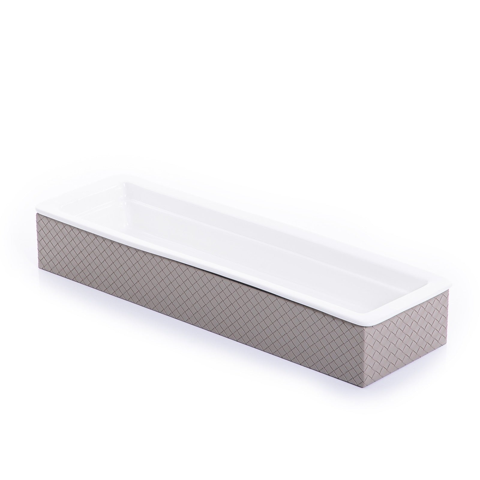 Ceramic Tray with Leather Base - 53cm