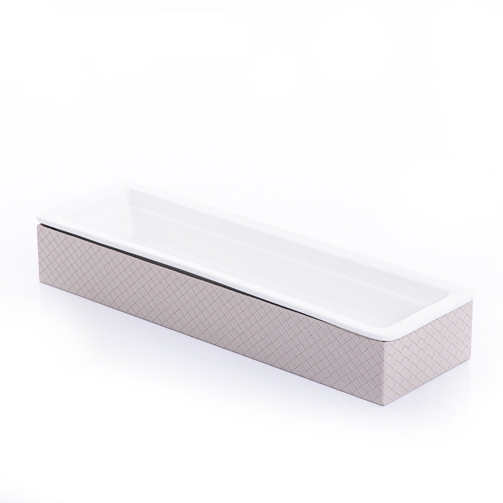 Ceramic Tray with Leather Base - 53cm