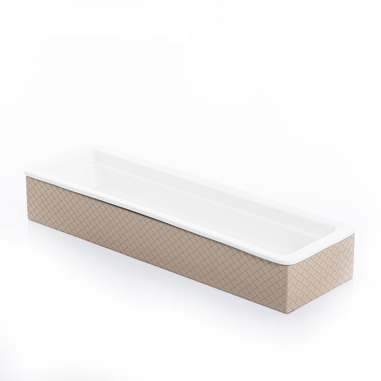 Ceramic Tray with Leather Base - 53cm