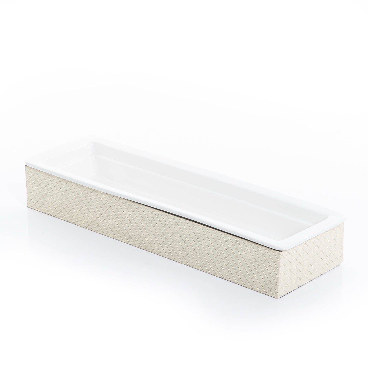 Ceramic Tray with Leather Base - 53cm