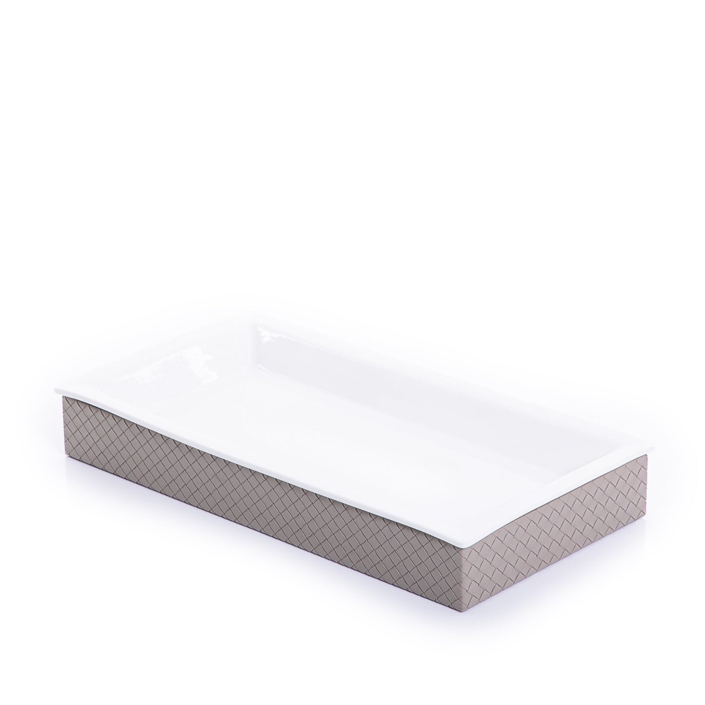 Ceramic Tray with Leather Base - 43cm