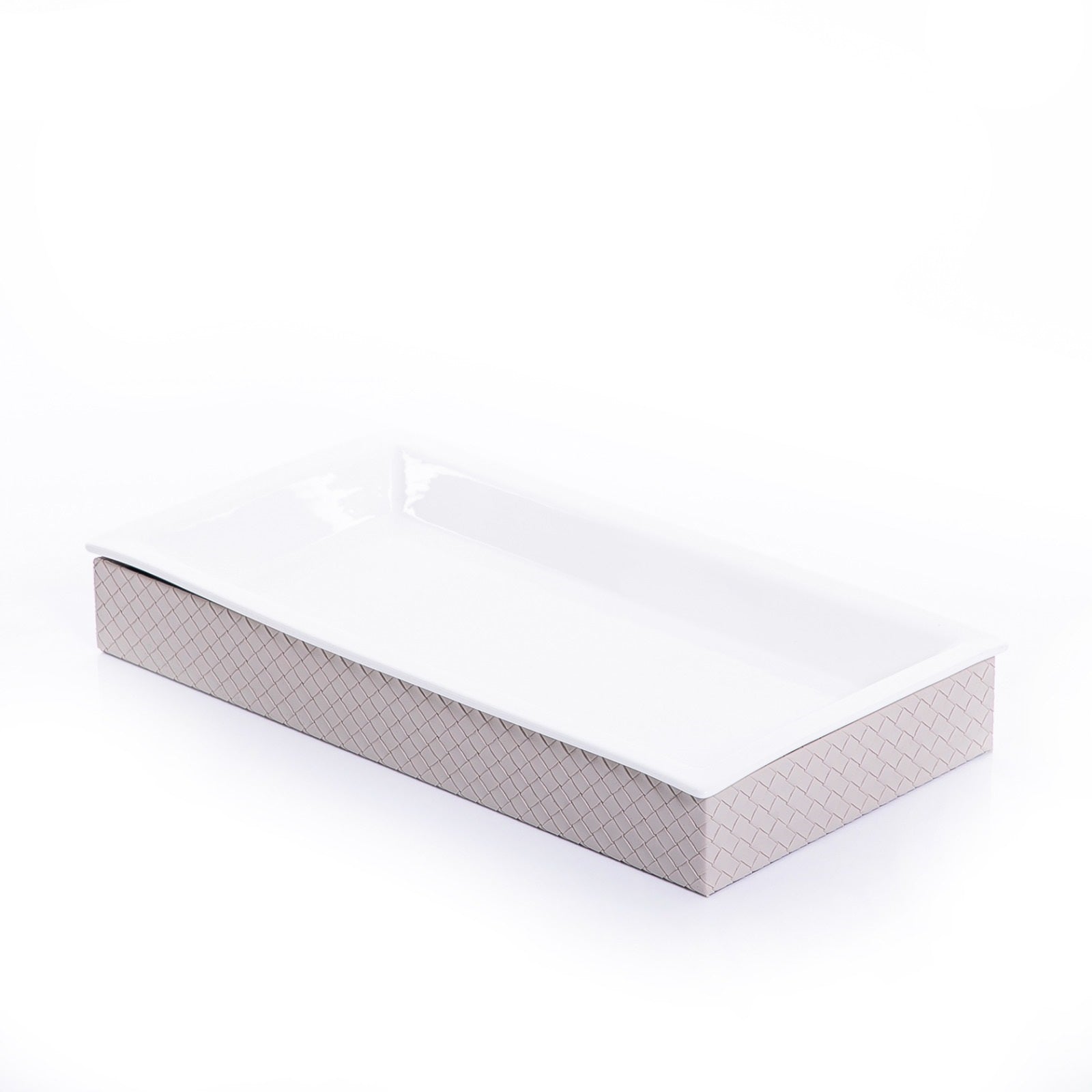 Ceramic Tray with Leather Base - 43cm