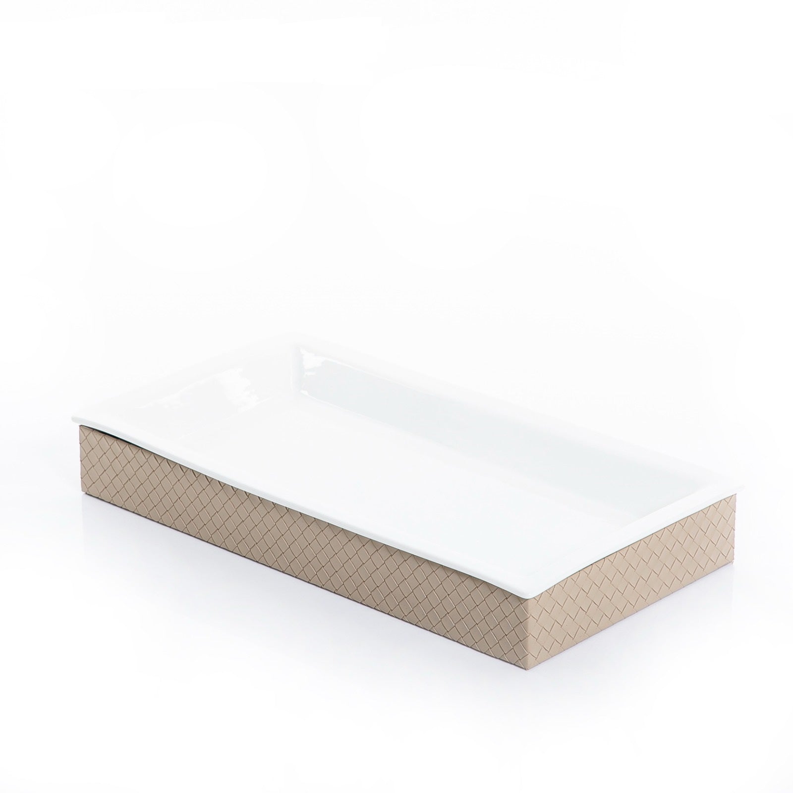Ceramic Tray with Leather Base - 43cm