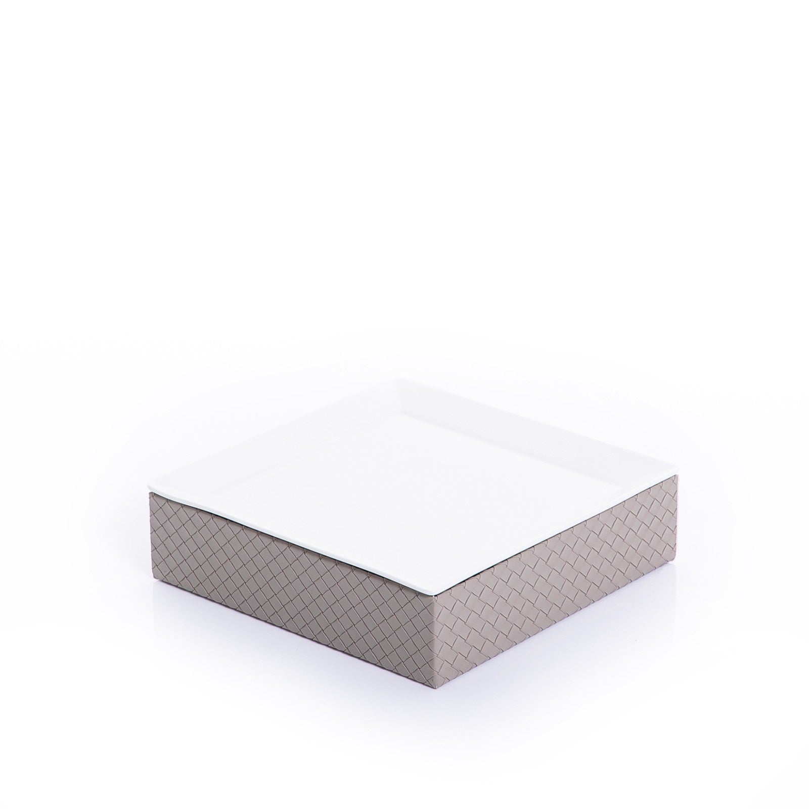 Ceramic Tray with Leather Base - 35.5cm