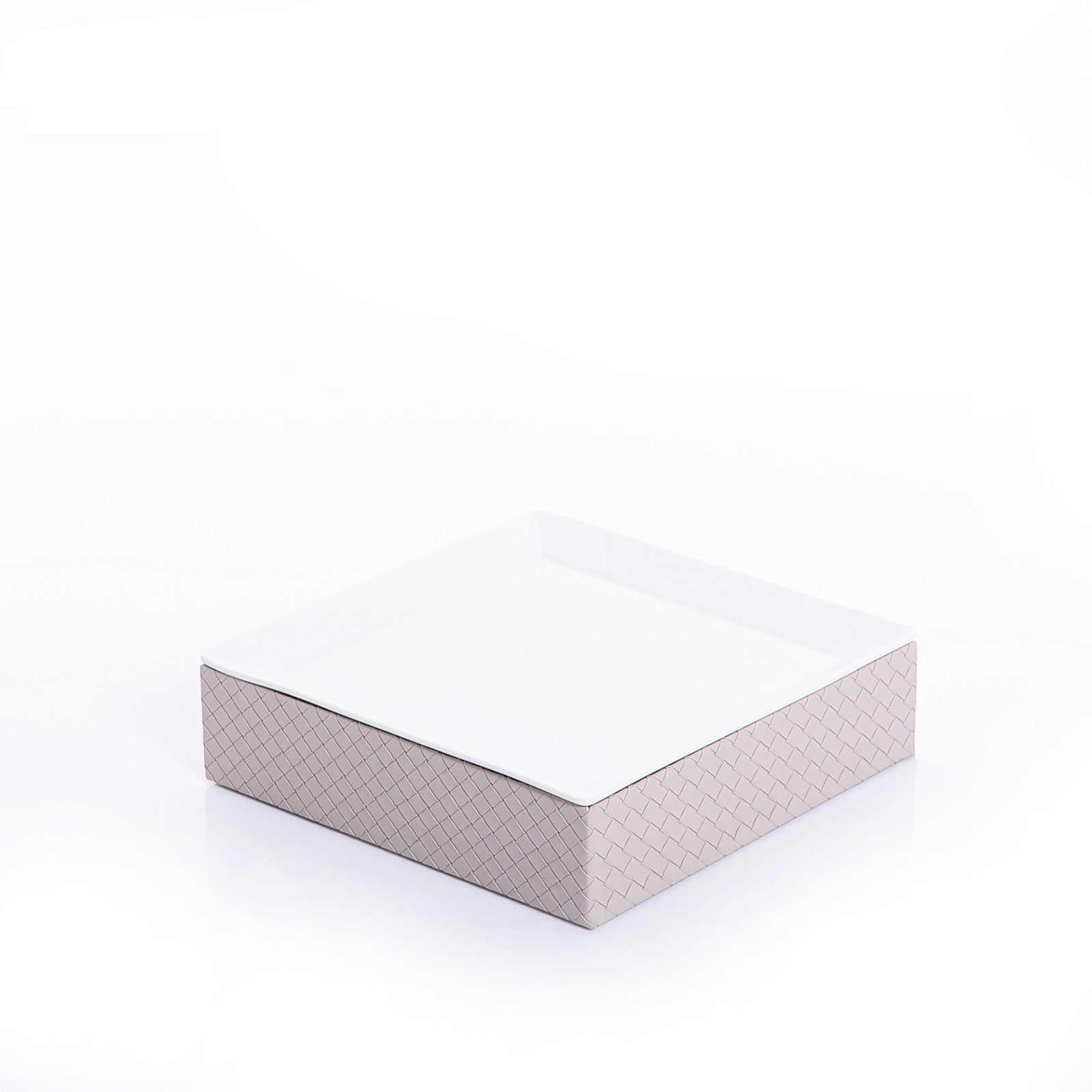 Ceramic Tray with Leather Base - 35.5cm