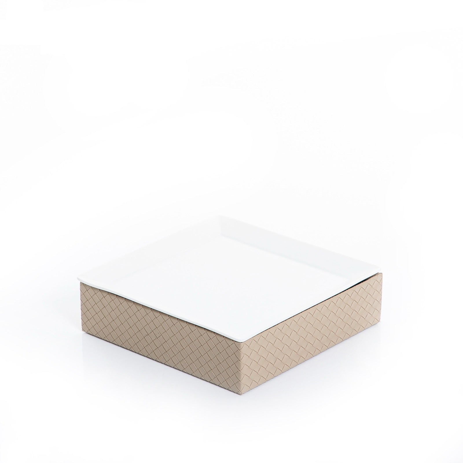 Ceramic Tray with Leather Base - 35.5cm
