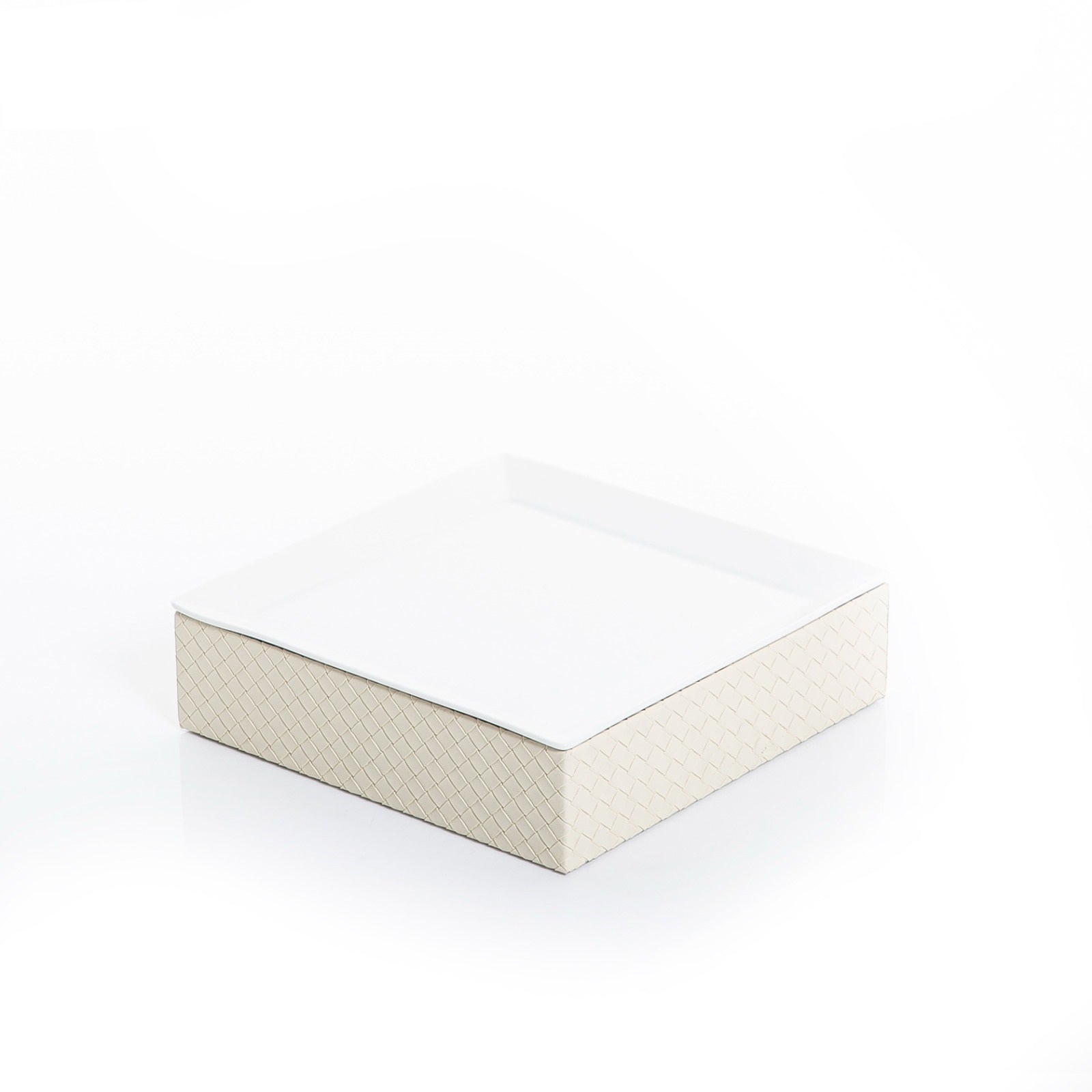 Ceramic Tray with Leather Base - 35.5cm